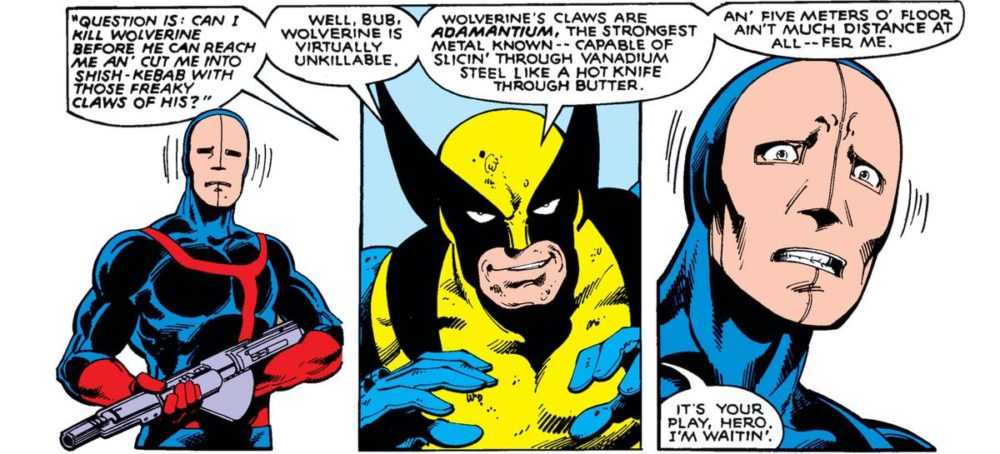 “Question is,” Wolverine gleefully asks a frightened Hellfire Club guard, 