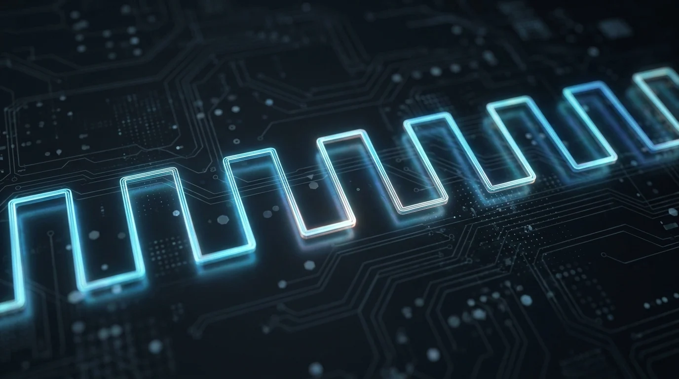 Abstract digital visualization of a 1000Hz polling rate signal.