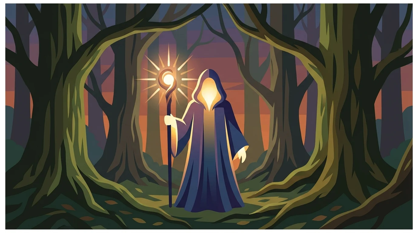 Symbolic representation of a priestess character.
