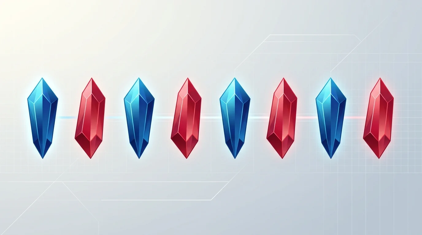 A conceptual graphic illustrating an alternating turn-based system.
