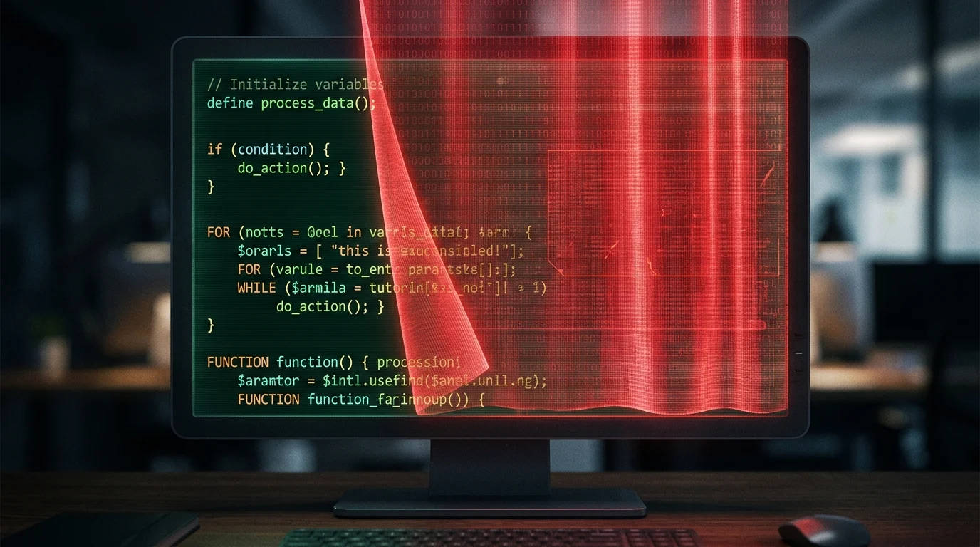 Conceptual image of computer code being restricted or blocked.