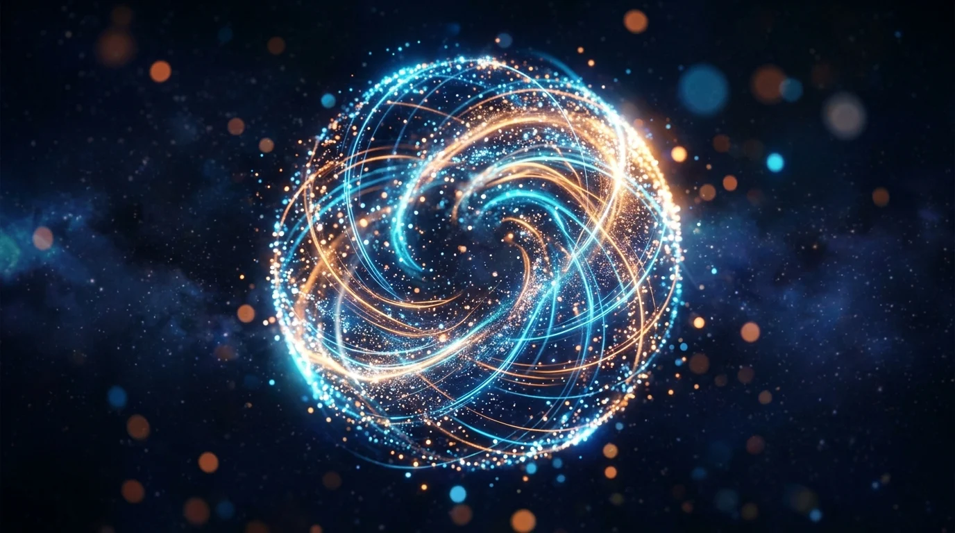 Abstract magical energy forming a sphere.