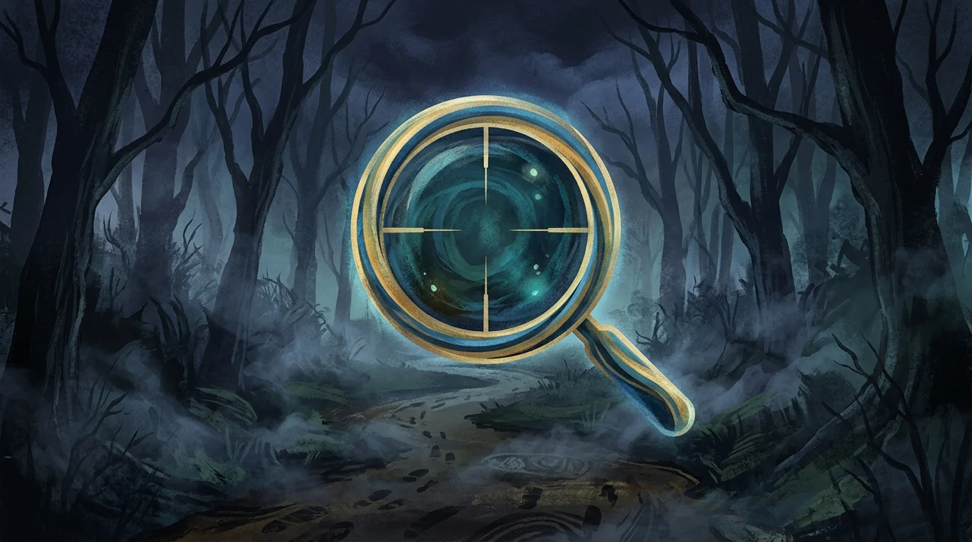 Conceptual mystery game art showing a foggy path.
