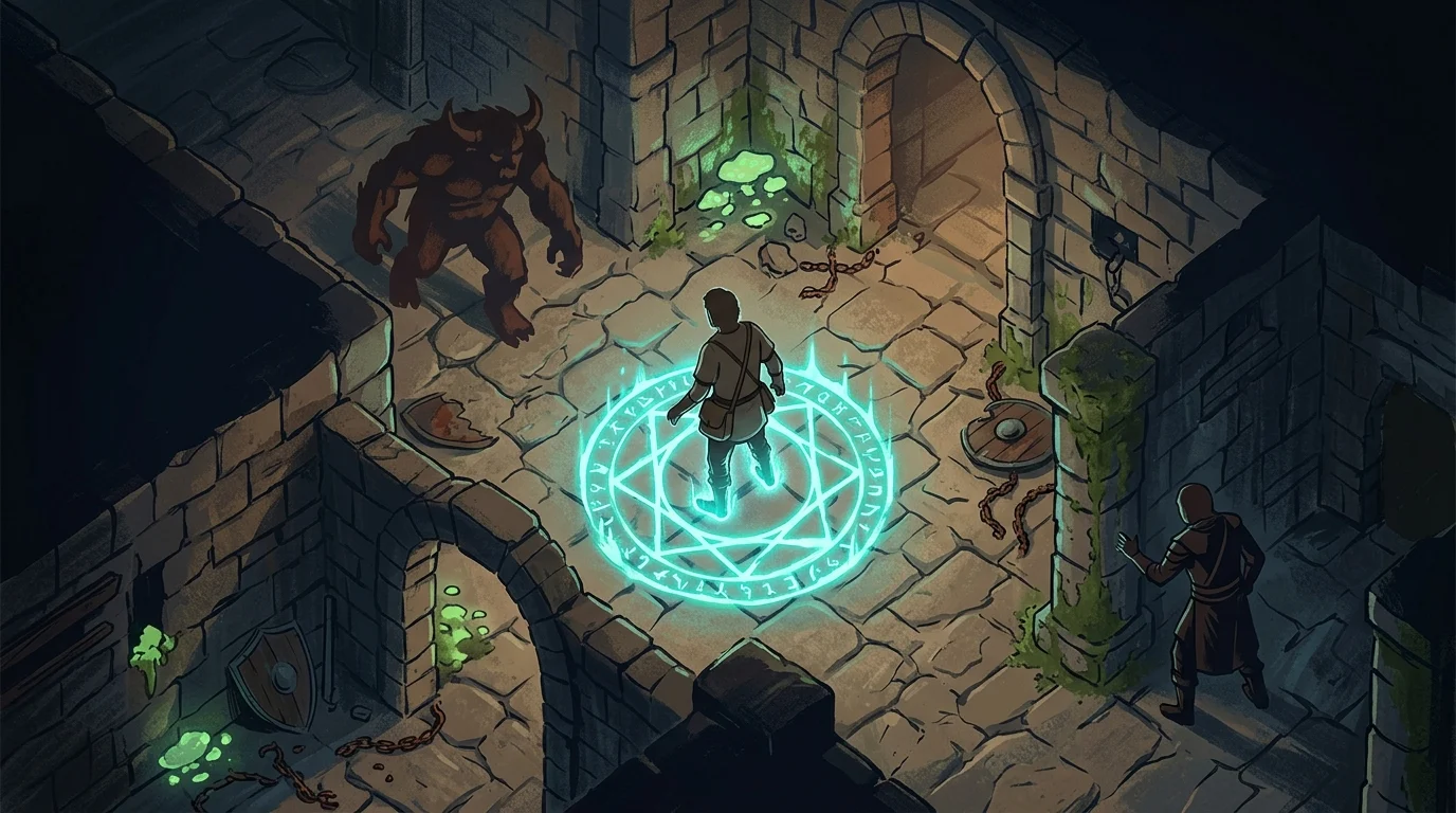 Conceptual representation of the Disruptor sabotage mechanic in .