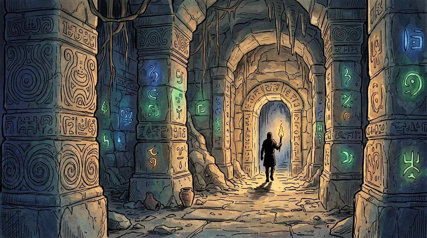 Conceptual art of an ancient subterranean tomb in the Tang Dynasty style.