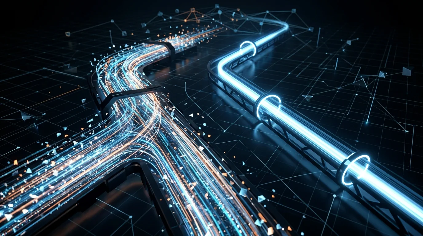 Conceptual abstract image representing the difference between TLC and pSLC flash architecture.
