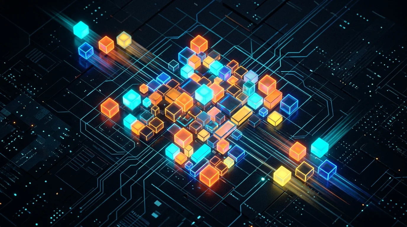 Abstract visualization of corporate restructuring and studio separation.