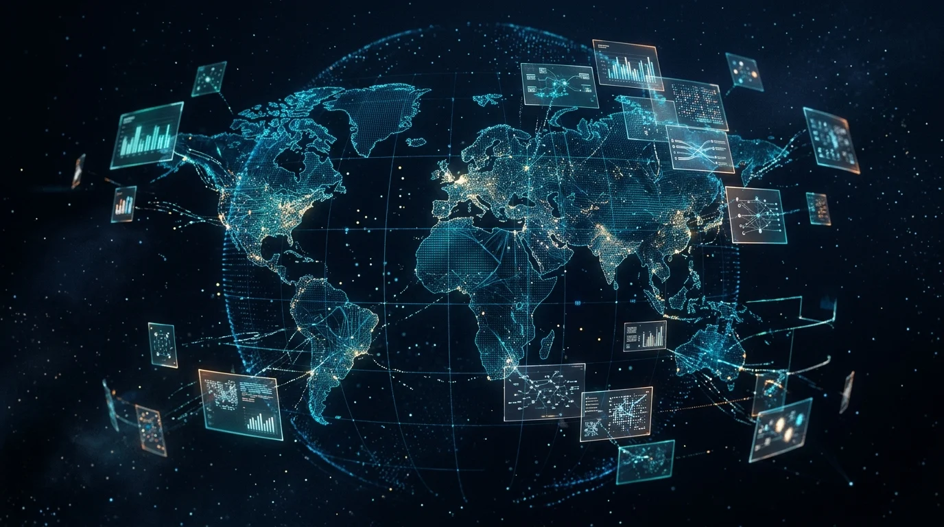 Visual representation of a digital story map and character data.