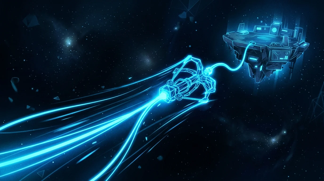 Abstract visualization of high-speed grappling and movement mechanics